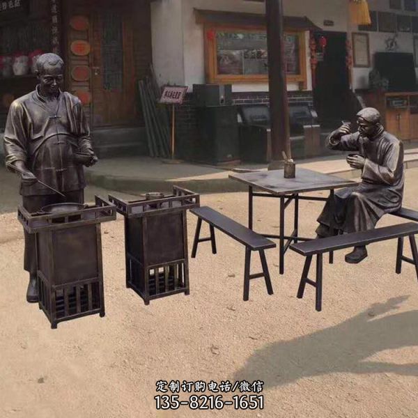 民俗小品玻璃鋼仿銅情景主題小品雕塑擺件（1）
