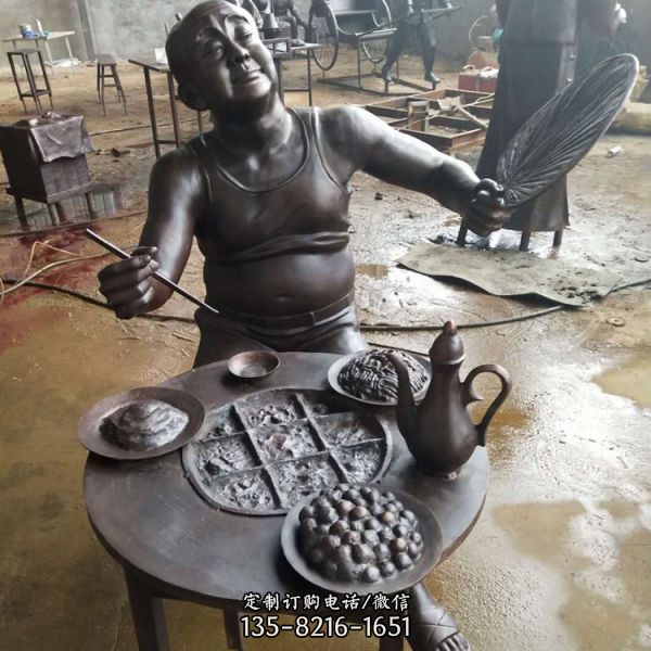 民俗小品玻璃鋼仿銅情景主題小品雕塑擺件（4）