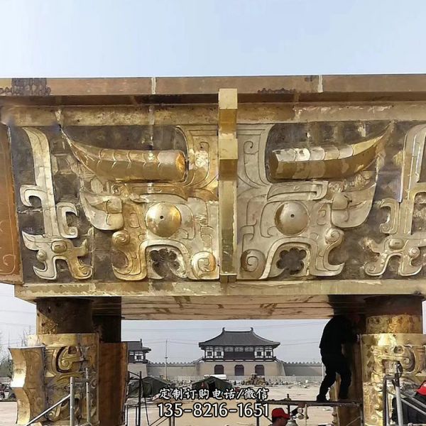 戶外大型鑄銅噴漆鼎雕塑