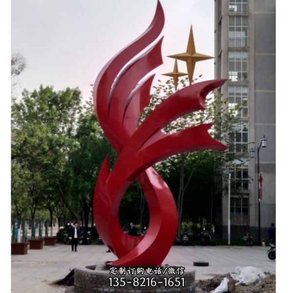 廣場抽象不銹鋼鳳凰雕塑（1）