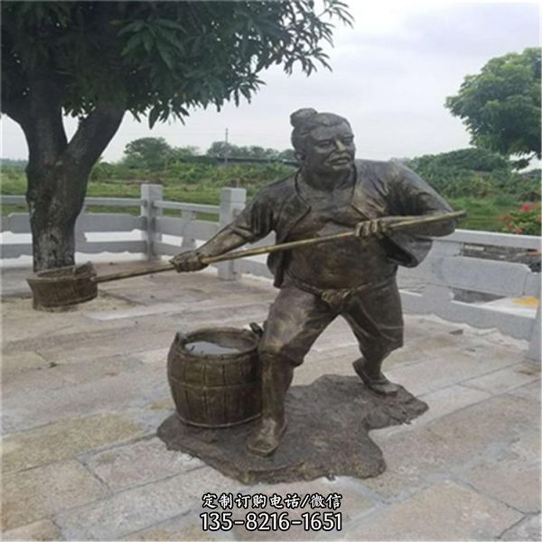 玻璃鋼仿銅園林景觀(guān)人物雕塑擺件（2）