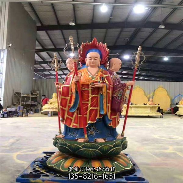 寺廟玻璃鋼貼金地藏王菩薩雕塑佛像（1）