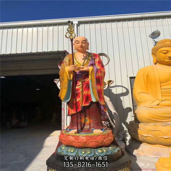 寺廟玻璃鋼貼金地藏王菩薩雕塑佛像（2）