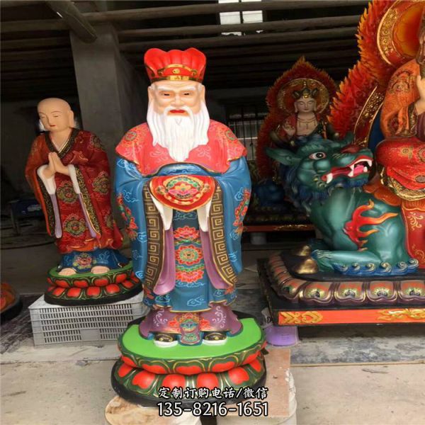 寺廟玻璃鋼貼金地藏王菩薩雕塑佛像（4）