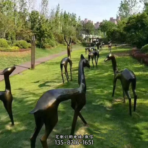 園林 廣場不銹鋼鏡面鏤空抽象動物擺件雕塑（6）