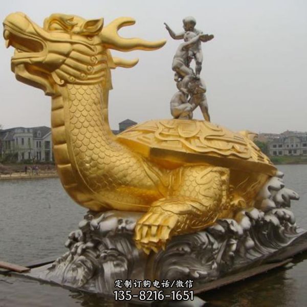 大型創意大型浮雕龍龜雕塑擺件