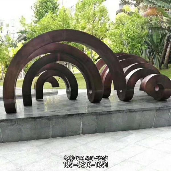 不銹鋼抽象圓環藝術造型雕塑公園小區景觀小品