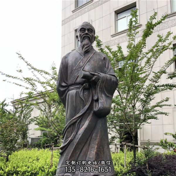 校園廣場擺放古代名醫人物銅雕（3）