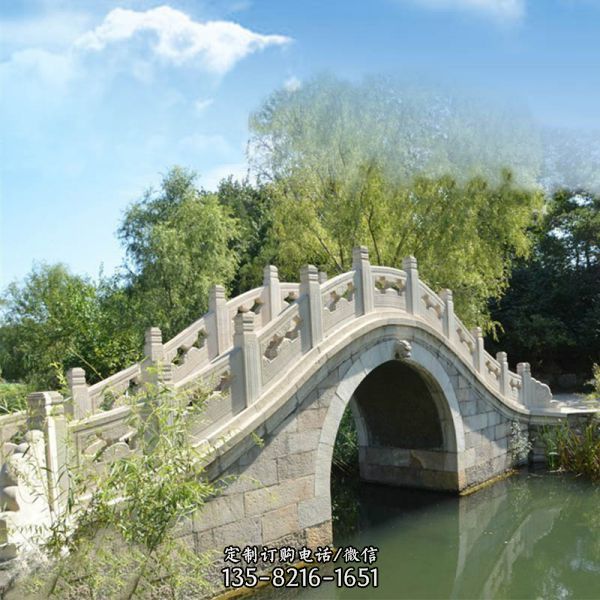 景觀石拱橋花崗巖護欄 庭院園林石橋雕塑（4）