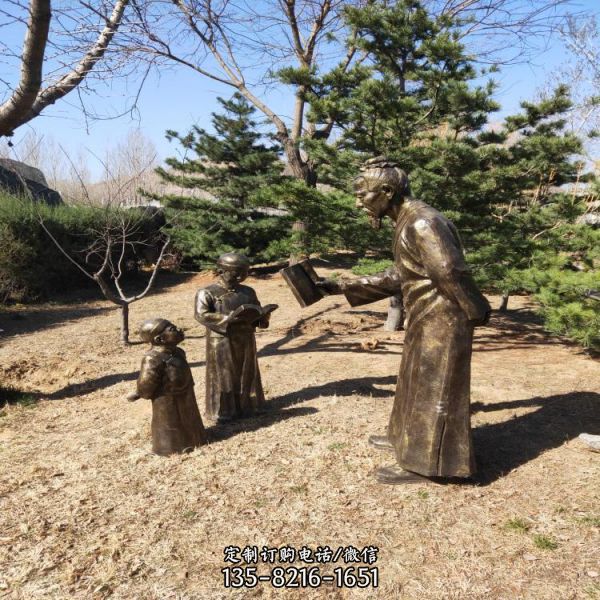 公園小區(qū)擺放玻璃鋼看書小男孩私塾學(xué)童小品雕塑