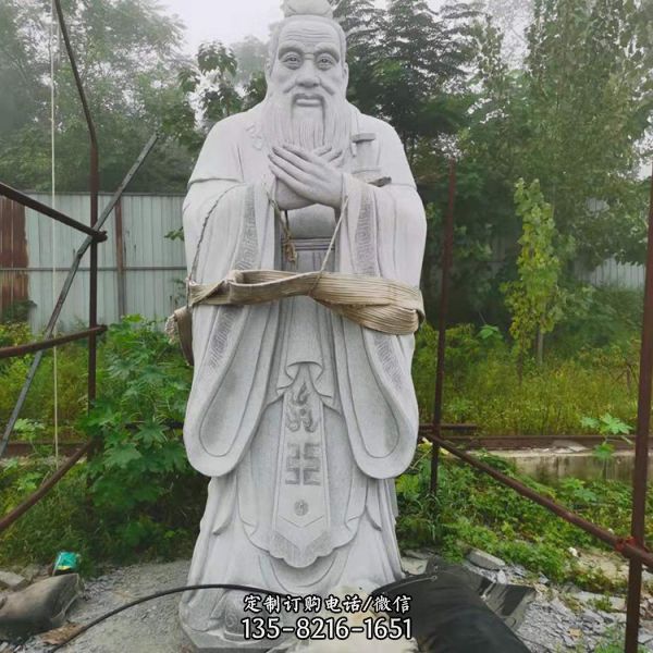 大理石石雕校園古代名人孔子雕塑（1）