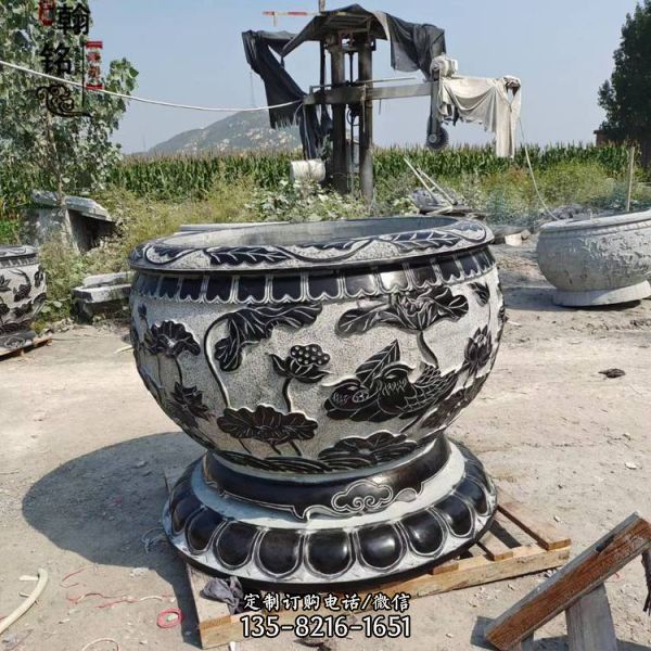 水缸仿古荷花缸魚缸庭院養魚缸擺件（2）