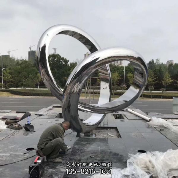 園林廣場景觀抽象藝術(shù)造型不銹鋼雕塑（2）