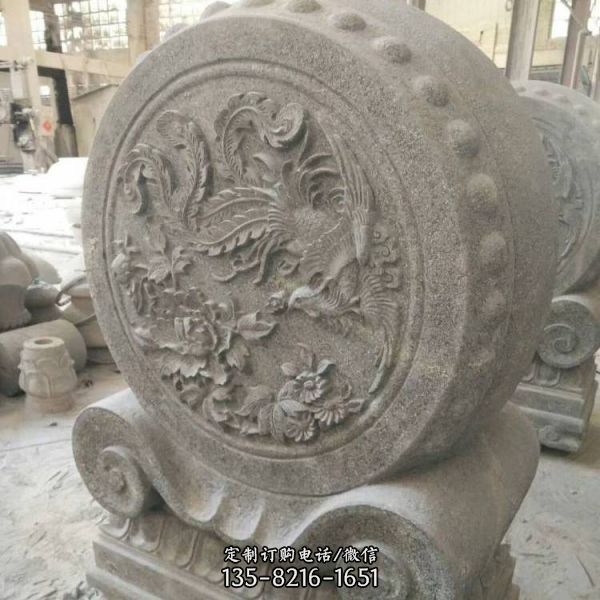石雕門墩抱鼓石貔貅家用柱墩中式仿古擺件（3）