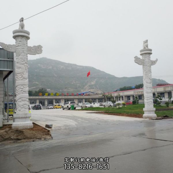公園廣場景觀大理石文化柱子