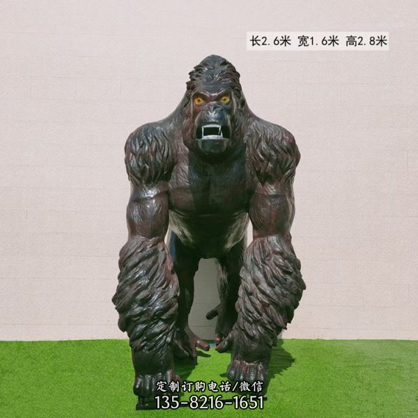 公園景區(qū)大型玻璃鋼仿真動物大猩猩雕塑（2）