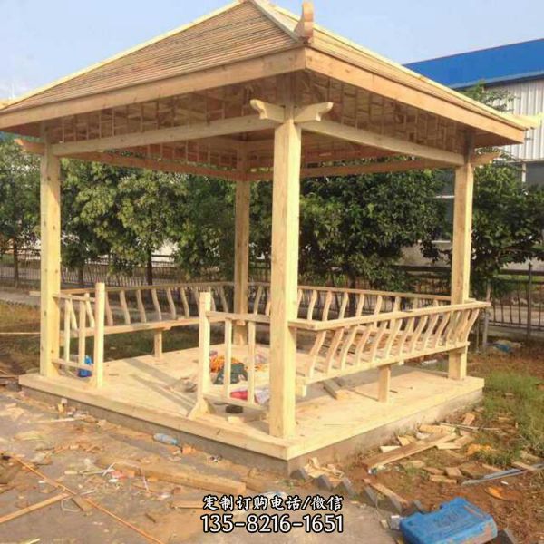 小區(qū)公園仿浮木中式長(zhǎng)廊涼亭擺件（3）