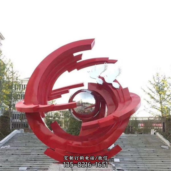 廣場(chǎng)戶(hù)外抽象藝術(shù)不銹鋼園林景觀雕塑（2）
