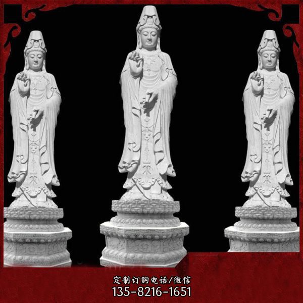 大理石石雕戶外景觀觀音雕塑