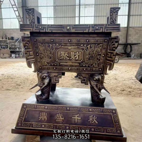 大型銅雕仿古鼎雕塑（4）