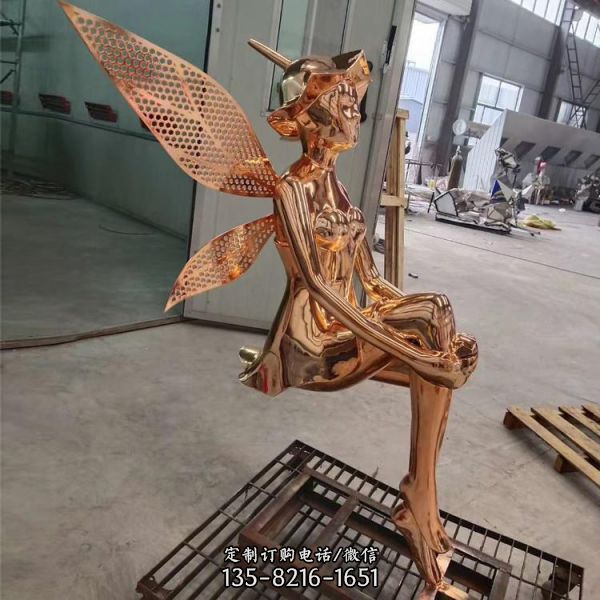 售樓部商場不銹鋼創意精靈雕塑（1）