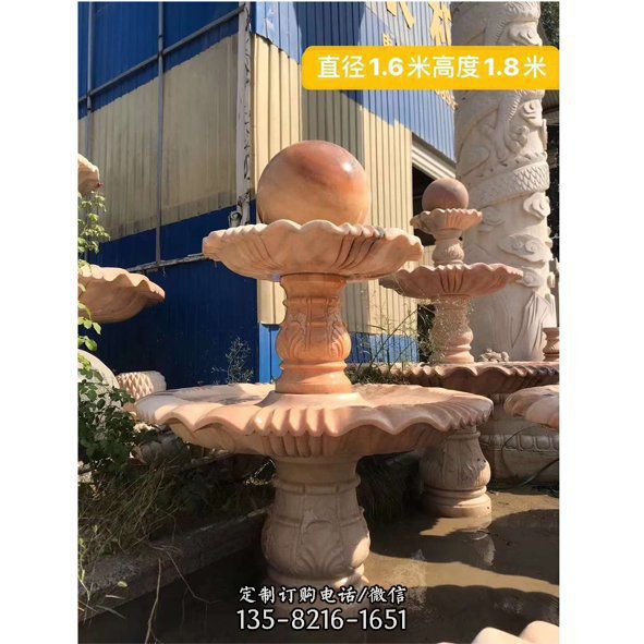 城市工廠大型晚霞紅石雕噴泉雕塑（1）