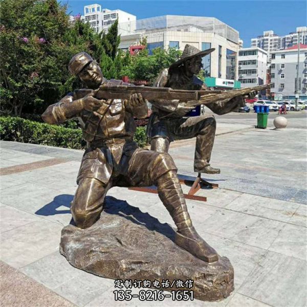廣場街頭玻璃鋼仿銅人物雕塑（2）