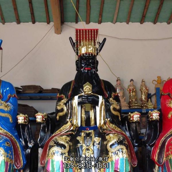 寺廟大型玻璃鋼彩繪東海龍王雕塑（3）
