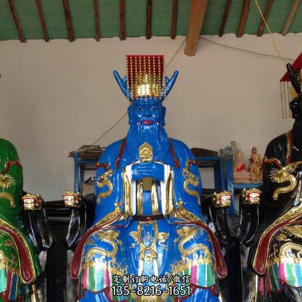 寺廟大型玻璃鋼彩繪東海龍王雕塑（4）