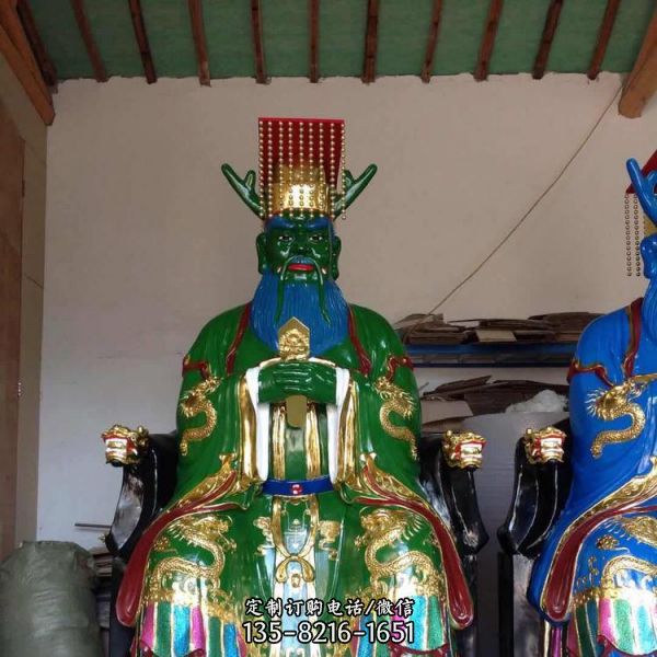 寺廟大型玻璃鋼彩繪東海龍王雕塑（5）