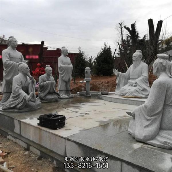 校園大型大理石石雕教育家孔子雕塑（2）