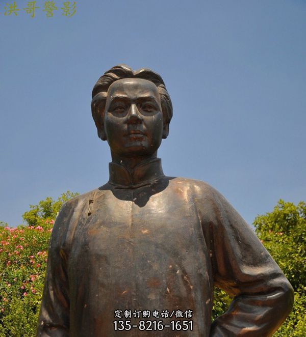 校園景區玻璃鋼仿銅歷史名人毛澤東雕塑（2）