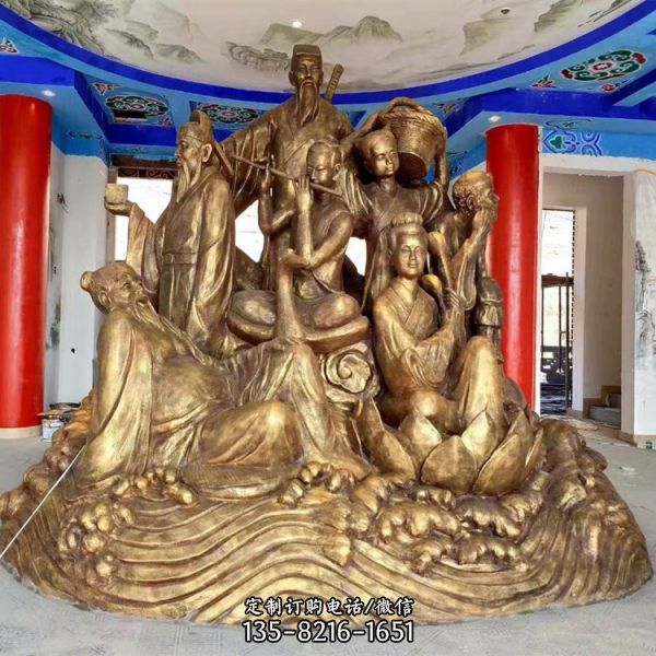 校園清朝仿銅雕像園林公園主題景觀擺件（3）