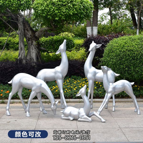 花園玻璃鋼仿真梅花鹿雕塑（2）