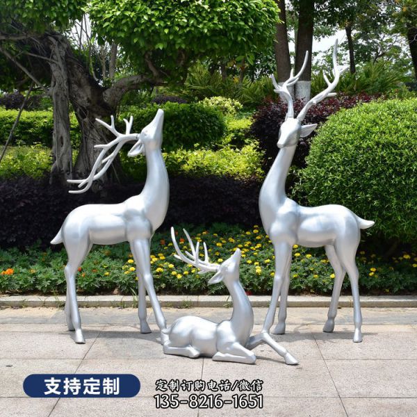 花園玻璃鋼仿真梅花鹿雕塑（3）
