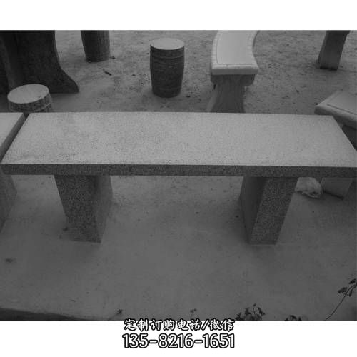 大理石桌石凳定做公園長凳小區公園擺件（3）