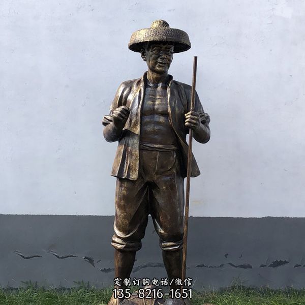 玻璃鋼仿銅漁文化民俗人物雕像（2）