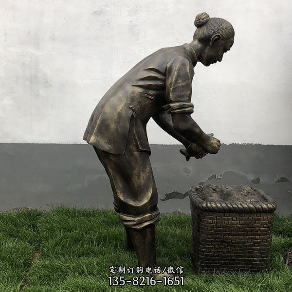 玻璃鋼仿銅漁文化民俗人物雕像（7）