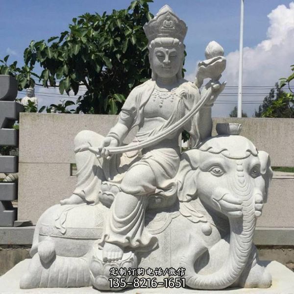 寺廟石雕文殊普賢雕塑（1）