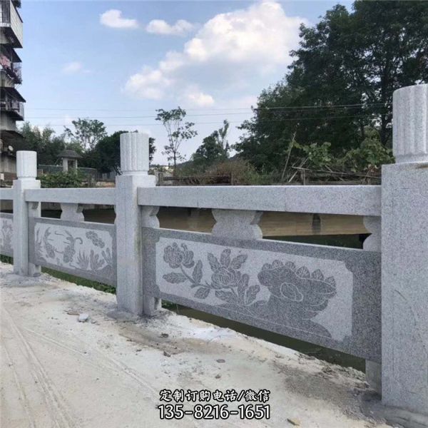 戶外城市河道大理石石雕護欄雕塑