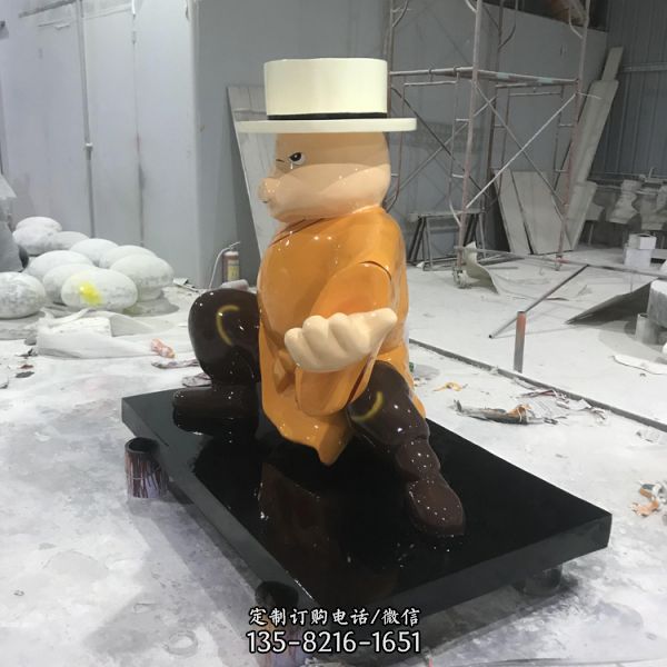 商場玻璃鋼動物卡通豬八戒公仔美陳擺件玩偶（2）