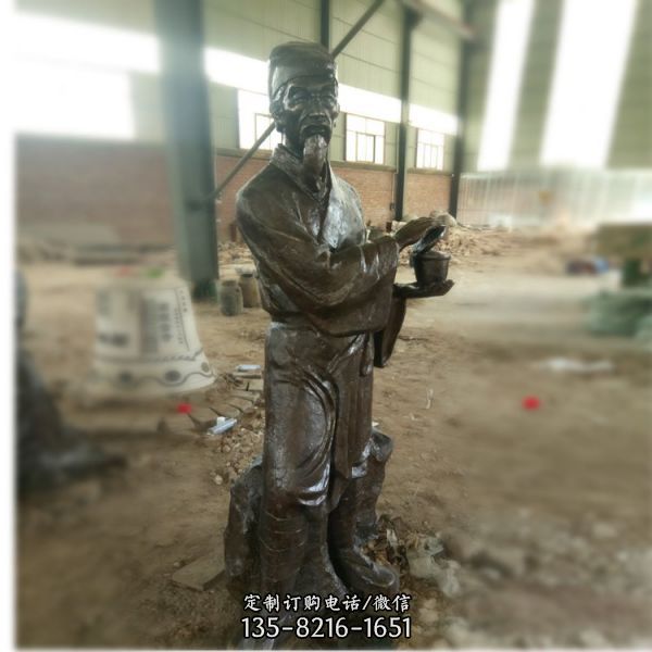 景區(qū)街頭玻璃鋼仿銅中醫(yī)人物雕塑（2）