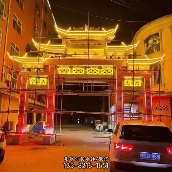 廣場園林仿古青石大型中式石雕門樓（2）