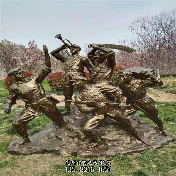 小品場景人玻璃鋼仿銅道具景觀落地擺件（2）