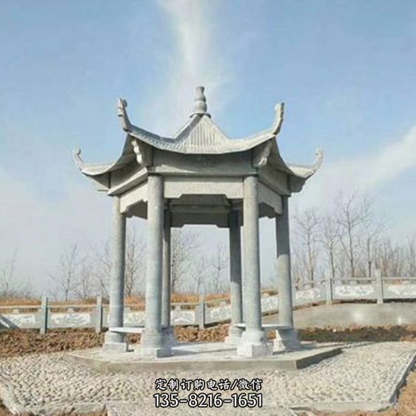 中式石雕涼亭戶外公園納涼休息涼亭雕塑（4）
