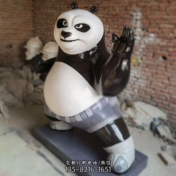 玻璃鋼功夫熊貓卡通動物雕塑（2）