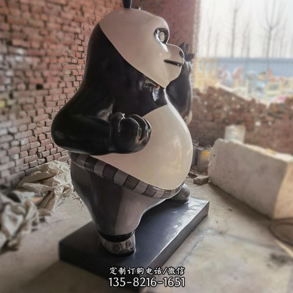 玻璃鋼功夫熊貓卡通動物雕塑（4）
