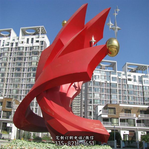 不銹鋼抽象藝術戶外廣場大型景觀擺件