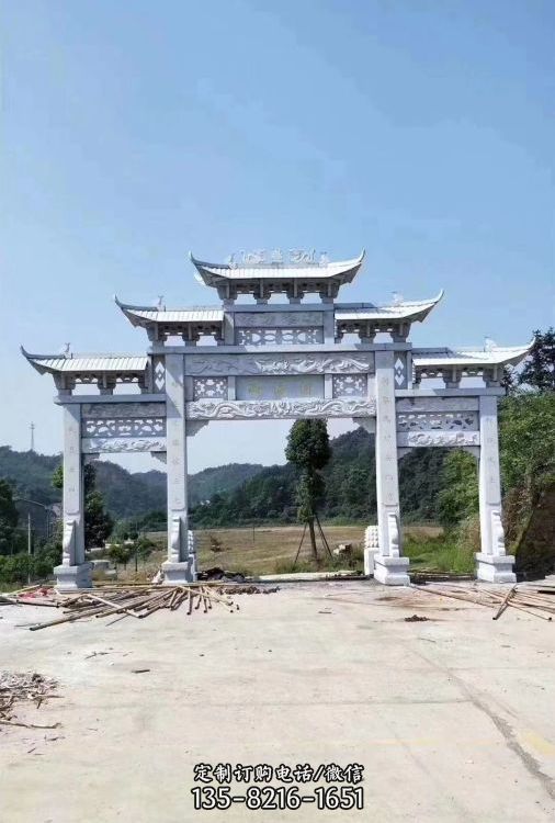 景區(qū)園林青石浮雕仿古石牌坊（5）