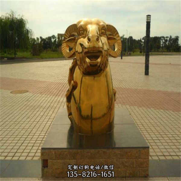 公園擺放不銹鋼烤漆動物羊小品雕塑